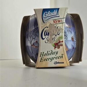 Vintage Glade Candle Scents Holiday Evergreen, 4 Oz, Snow Scene Horses, 2001 NOB